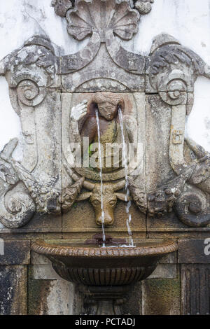 Fountain of the five wounds of Christ and the senses seeing, smelling, tasting, feeling, Bom Jesus do Monte, Sanctuary of Braga, Braga, District of Braga, Portugal, Europe Stock Photo