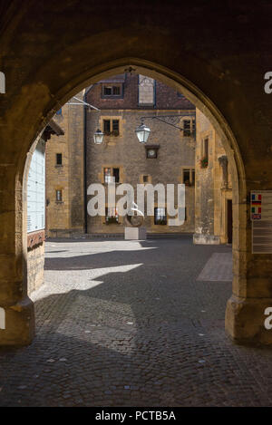 Courtyard in Neuchâtel Castle / Chateau de Neuchatel, Neuchâtel, Canton Neuchâtel, Western Switzerland, Switzerland Stock Photo