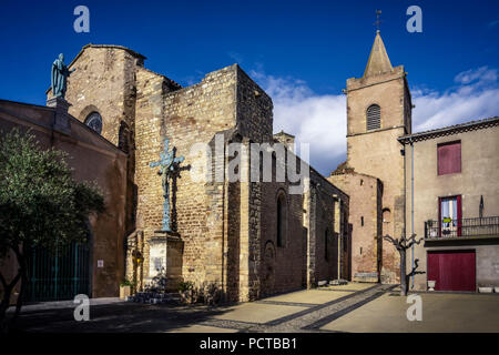 11th century church of Sainte Marie. The original monastery church was built in Romanesque-Lombard style Stock Photo