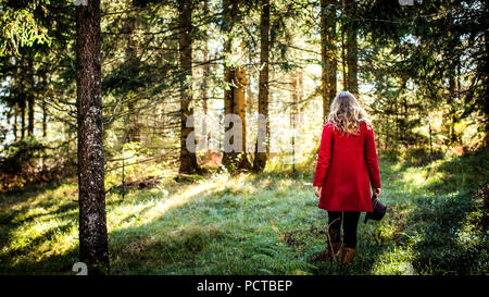young woman in the forest Stock Photo