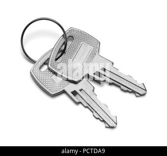 Two Small Lock Keys Isolated on a White Background. Stock Photo