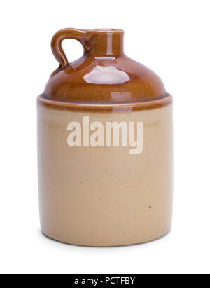 Vintage Whiskey Jar Isolated on a White Background. Stock Photo