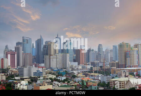 Skyline of Makati City, Manila, Luzon Island, Philippines Stock Photo