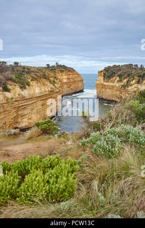 Blowhole at Loch Ard Gorge, Great Ocean Road, Port Campbell National Park, Victoria, Australia, Oceania Stock Photo