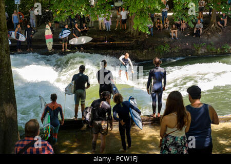 Surfer On The Eisbach, Munich, Bavaria, Germany Stock Photo - Alamy