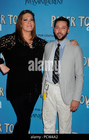 NEW YORK, NY - JULY 21:  Michelle Collins, Chris Benz attends the 'Paper Towns' New York premiere at AMC Loews Lincoln Square on July 21, 2015 in New York City.   People:  Michelle Collins, Chris Benz  Transmission Ref:  MNC1  Must call if interested Michael Storms Storms Media Group Inc. 305-632-3400 - Cell 305-513-5783 - Fax MikeStorm@aol.com Stock Photo