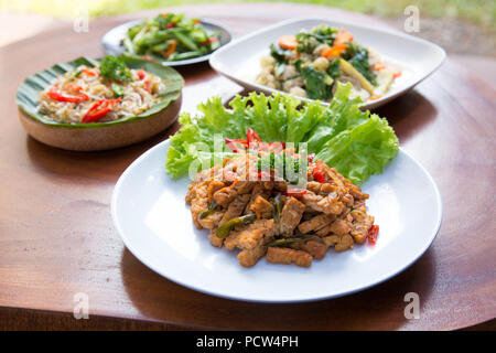 various indonesian traditional food on a table Stock Photo
