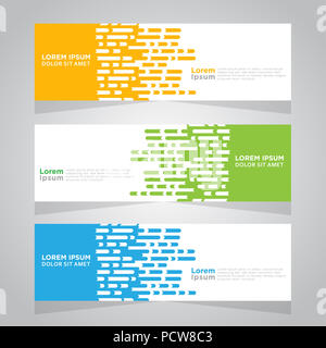 Vector abstract design web banner template. Web Design Elements - Header Design. Abstract geometric web banner template on grey background. collection Stock Photo