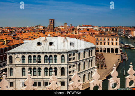 View of Venice and the Grand Canal from the rooftop Stock Photo