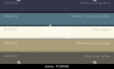 Color pallette, cosmic colors. Color palette with various samples. Paint selection catalog Stock Photo