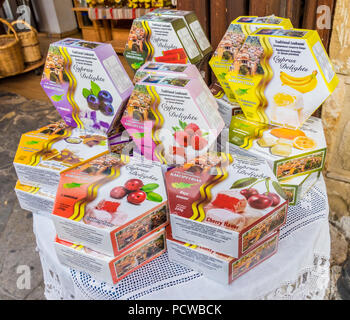 Omodos, Cyprus. May 2018. Local sweets for sale in the traditional village of Omodos in Cyprus. Stock Photo