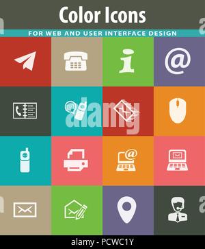 Contact us icons set Stock Vector