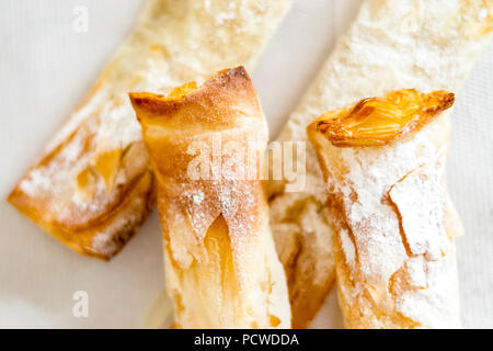 Traditional portuguese sweet pastry from Sintra called travesseiro, Portugal Stock Photo