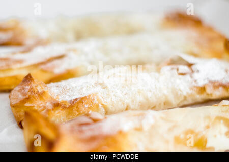 Traditional portuguese sweet pastry from Sintra called travesseiro, Portugal Stock Photo