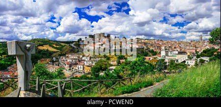 Impressive Melfi village,panoramic view,Basilicata,Italy. Stock Photo