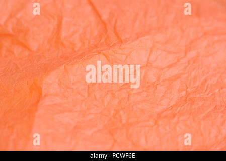 orange color creased paper tissue texture background Stock Photo