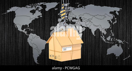 Worldwide moving services concept. 3D rendering Stock Photo