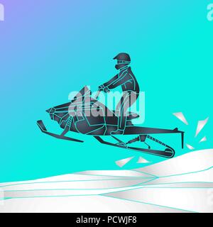 snowmobiling vector logo icon illustration Stock Vector
