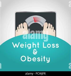 Weight Loss and Obesity vector logo icon illustration Stock Vector