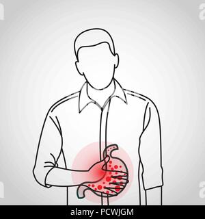 indigestion vector logo icon illustration Stock Vector