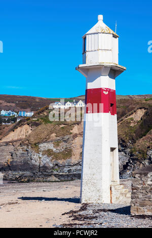 Lighthouse in Port Erin on the Isle of Man. Port Erin, Isle of Man. Stock Photo