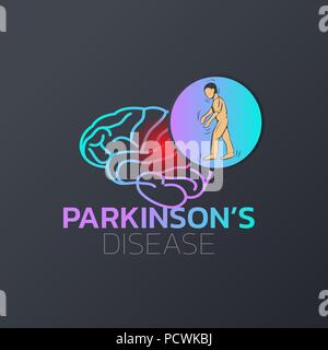 Parkinsons Disease icon design, medical logo. Vector illustration Stock Vector