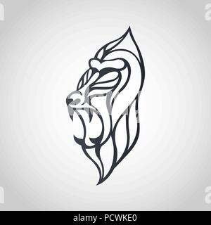 Baboon logo icon design, vector illustration Stock Vector