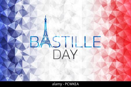 Bastille Day logo icon design, vector illustration Stock Vector