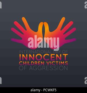 International Day of Innocent Children Victims of Aggression logo icon design, vector illustration Stock Vector