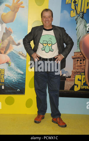 NEW YORK, NY - JANUARY 31: Spongebob attends 'The Spongebob Movie: Sponge Out Of Water' world premiere at AMC Lincoln Square Theater on January 31, 2015 in New York City.  People:  Rodger Bumpass Stock Photo