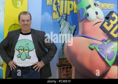 NEW YORK, NY - JANUARY 31: Spongebob attends 'The Spongebob Movie: Sponge Out Of Water' world premiere at AMC Lincoln Square Theater on January 31, 2015 in New York City.  People:  Rodger Bumpass Stock Photo