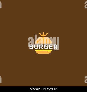 Illustration of burger logo design template vector Stock Vector