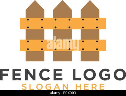 Illustration of fence logo design template vector Stock Vector