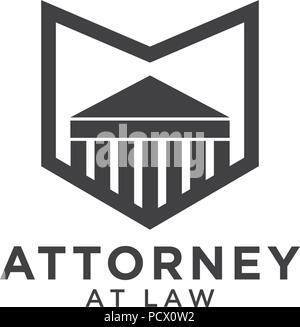 Illustration of attorney at law logo template Stock Vector