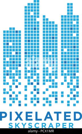 Pixelated skyscraper graphic design template vector eps10 Stock Vector