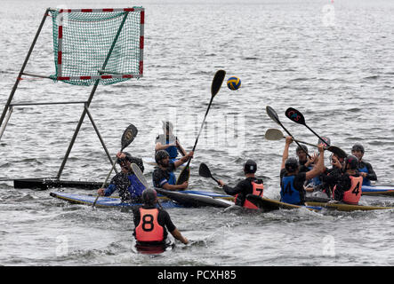 Kanupolo-Bundesliga-Spiel Wassersportfreunde Liblar Stock Photo