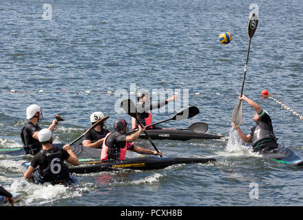 Kanupolo-Bundesliga-Spiel Wassersportfreunde Liblar Stock Photo