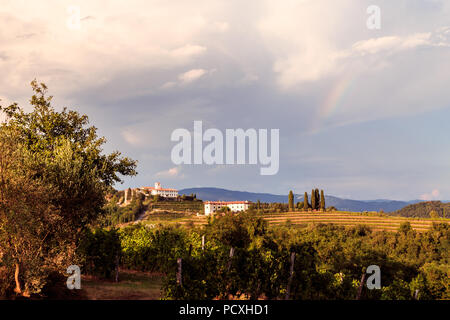 Sunset near the Abbey of Rosazzo, Friuli, Italy Stock Photo - Alamy