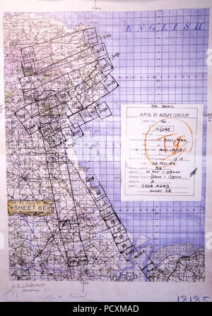 A map showing German defences at the Utah beach D-Day museum, Normandy, France. Stock Photo