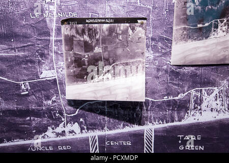 Aerial photos showing German defences at the Utah beach D-Day museum, Normandy, France. Stock Photo