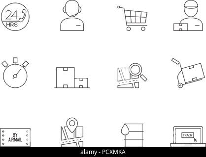 Outline Icons - Logistic Stock Vector