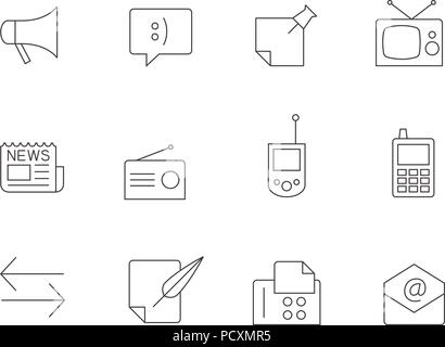 Outline Icons - More Communication Stock Vector