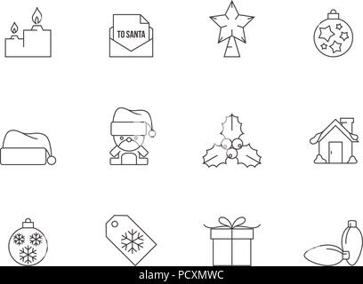 Outline Icons - More Christmas Stock Vector