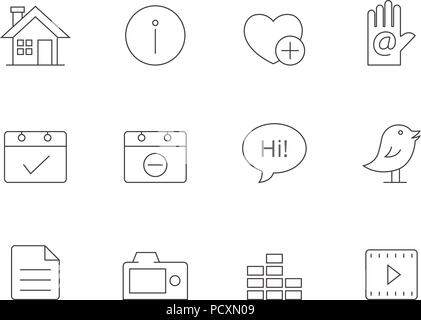 Outline Icons - Personal Portfolio Stock Vector