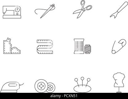 Outline Icons - Sewing Stock Vector