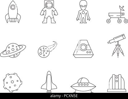 Outline Icons - Space Stock Vector