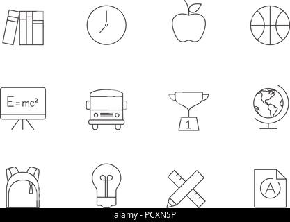 Outline Icons - School Stock Vector