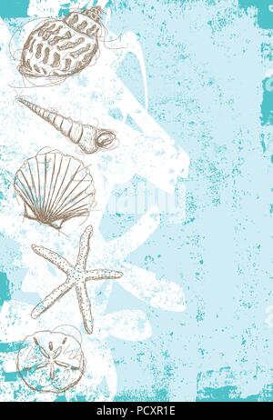 Sea shell abstract Seashells over an abstract background. Stock Vector