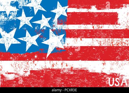 American Flag A stylized, textured American flag. Stock Vector