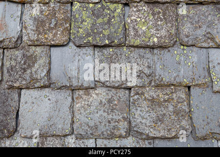 Detail of an old slate roof. Stock Photo
